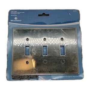 Brainerd Satin Nickel Triple Toggle Switch Wall Plate Cover 787399 NOS New [79]